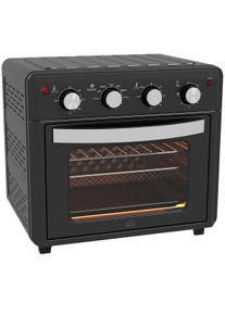 HOMCOM Mini Forno Elétrico 30L 1600W Mini Forno de Convecção com 7 Modos Temporizador e Temperatura Ajustável 43x39x39 cm Preto