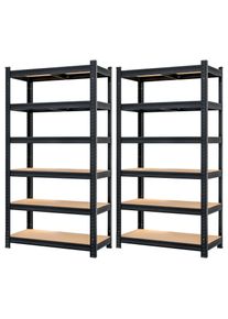 Monzana Schwerlastregal Premium 2er-Set Schwarz 180x90x40cm