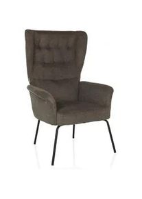 Mid.you Ohrensessel , Dunkelgrau , Textil , 71x110x71 cm , Wohnzimmer, Sessel, Ohrensessel