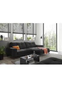 Livetastic Ecksofa , Schwarz , Textil , Füllung: Schaumstoffflocken , Ottomane rechts, L-Form , 247x171 cm , Made in Eu , Rücken echt, Armteil links, Armteil rechts , Wohnzimmer, Sofas & Couches, Wohnlandschaften, Ecksofas
