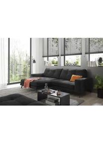 Livetastic Ecksofa , Schwarz , Textil , Füllung: Schaumstoffflocken , Ottomane links, L-Form , 247x171 cm , Made in Eu , Rücken echt, Armteil links, Armteil rechts , Wohnzimmer, Sofas & Couches, Wohnlandschaften, Ecksofas