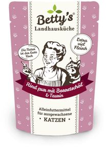 Bettys Landhausk&uuml;che Cat Nassfutter mit Rind pur & Borretsch&ouml;l, 12x100g