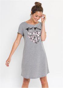 Kort nattkjole, gr&aring;, st&oslash;rrelse 48/50 (XL), bonprix