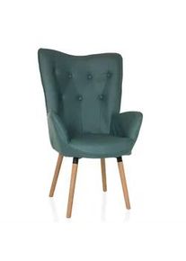 Mid.you Ohrensessel , Mintgrün , Textil , Buche , 70x106x75 cm , Wohnzimmer, Sessel, Ohrensessel