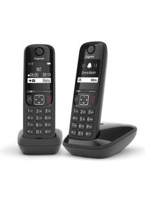 Gigaset AS690ADUO, Telefon, Schwarz