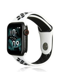 Beline pasek Apple Watch Sport Silicone 38/40/41mm biało-czarny white/black (Kunststoff, Silikon), Uhrenarmband, Weiss