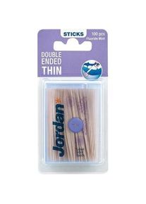 Jordan, Zahnseide, Doppelendige Zahnstocher dünn 100 Stck.