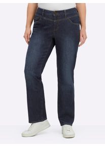 sheego Dames Jeans in 5-pocketsmodel in dark-blue used ,maat 40, Witt, 99% Katoen, 1% Elastan