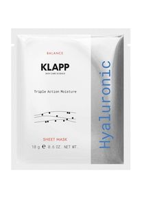 Klapp Cosmetics Hyaluron Triple Action Moisture Sheet Mask Hydraterende maskers Unisex