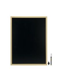 Securit Woody Pizarra Blanca de Tiza – Acabado en Teca Lacada – Dos Marcadores (Oro & Negro) + Kit de Montaje Incluido – 60x80 cm