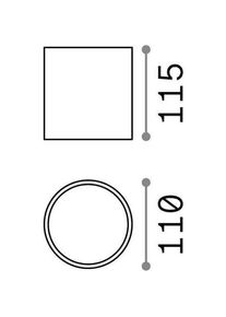 Ideal Lux, Wandleuchte + Deckenleuchte, GUN Deckenleuchte GU10 110mm dimmbar Weiss IP44 122663 (GU10)