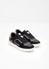 bonprix Női Szabadidőcipő &aacute;llatmint&aacute;s r&eacute;szletekkel, fekete, 38