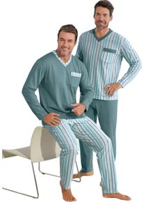 Herr Pyjamasar jade + jade-randig Größe 60/62