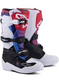 Alpinestars Tech 7S Rainbow, bottes jeunes , couleur: Blanc/Noir/Rainbow , taille: 7 US
