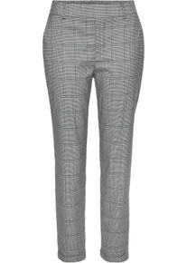 Lascana Dames Comfortbroek in geruit ,maat 34, Witt, 64% Polyester, 64% Polyester, 3% Elastan