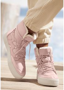 Lascana Dames Winterboots in roze ,maat 39, Witt, 50% Leer, 50% Imitatieleer