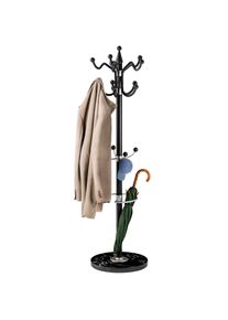 Casaria Perchero de pie negro 173cm giratorio 360°