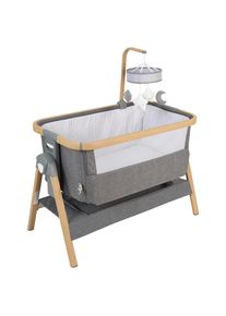 Jimmylee Beistellbett , Naturfarben, Dunkelgrau , Metall, Kunststoff, Textil , 54x69-81x102 cm , SGS-geprüft , Reißverschluss, Bezug abnehmbar, Bezug