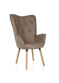 Mid.you Ohrensessel , Dunkelgrau , Textil , Buche , 70x106x75 cm , Wohnzimmer, Sessel, Ohrensessel