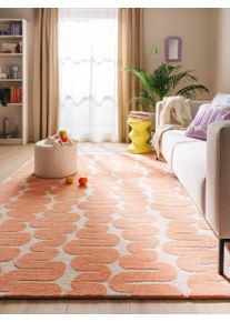 Tapis poil ras Ally Orange 120x170 cm - Tapis poil court design moderne pour salon