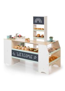 Musterkind Kaufladen, Naturfarben, Wei&szlig;, Mintgr&uuml;n, Holz, Holzwerkstoff, 22x55x70 cm, EN 71, CE, Spielzeug, Holzspielzeug