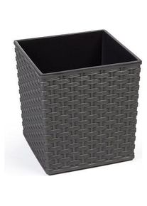 Lamela, Blumentopf, Blumentopf Rattan 596-50, Kunststoff, Ø 30 cm, grau