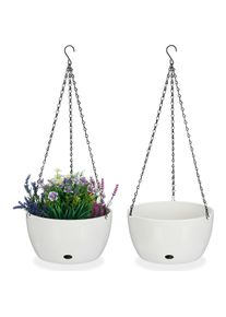 Relaxdays, Blumentopf, 2x Blumenampel (28.50 cm)