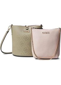 Guess, Tasche, Amara, Polyester, Textile Handbag, 4G Logo, Green, HWSG8493010, 22 x, Grün