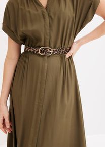 bonprix Femei Curea cu aspect leopard, bej, 80