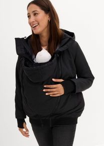 bonprix 3-in-1 Umstands- und Tragejacke mit zwei Eins&auml;tzen, schwarz, Gr.34, Umstandsjacke mit Trageeinsatz f&uuml;r die Schwangerschaft und danach