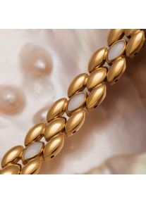 Bracelet Holzkern pour Femme Fairylights (pierre de lune/or) en bois naturel, taille ajustable