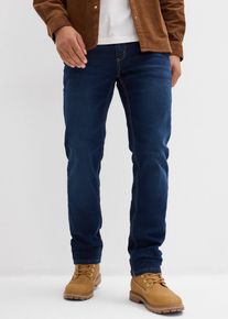 Jean regular extensible avec doublure chaude en jersey et taille &eacute;lastiqu&eacute;e droit - bleu - taille 46 avec coton - bonprix