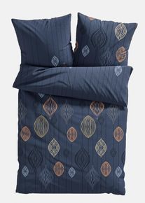 Parure de lit avec ornements - bleu - taille 135x200 cm - 100% coton - bonprix