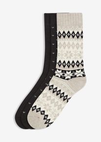 Lot de 4 paires de chaussettes thermiques avec intérieur en éponge douce - noir - taille 39-42 - Tissu éponge - bonprix