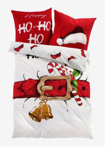 Parure de lit r&eacute;versible motif de No&euml;l - blanc - taille 135x200 cm avec coton - bonprix