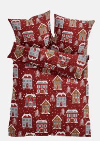 Parure de lit avec maisons - rouge - taille 135x200 cm avec coton - bonprix