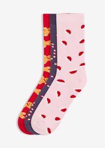 Lot de 3 paires de chaussettes chaudes - violet - taille 31-34 - Tissu éponge - bonprix