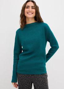 T-shirt en maille pr&egrave;s du corps - p&eacute;trole - taille 38/40 (S) - cachemire,viscose - bonprix