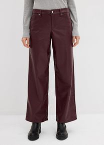 Pantalon large enduit - marron - taille 52 - synthétique imitation cuir - bonprix