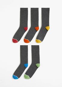Lot de 5 paires de chaussettes - gris - taille 35-38 avec coton - bonprix