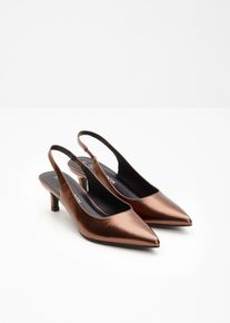 Escarpins slingback à petit talon fin - marron - taille 38 - bonprix