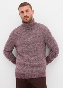 Pull col roul&eacute; en coton m&eacute;lang&eacute; - marron - taille 48/50 (M) avec coton - bonprix