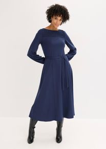 Robe en Punto di Roma avec dentelle - bleu - taille 54/56 (XXL) - bonprix