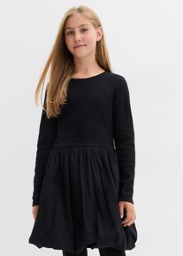 Minikjole i økologisk bomull, svart, størrelse 146, bonprix