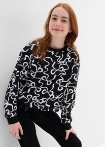 Sweatshirt i 100% økologisk bomull, svart, størrelse 164/170, bonprix