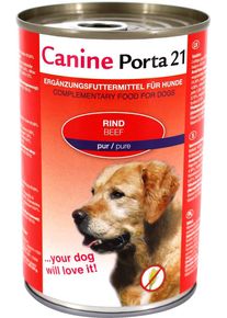 PORTA21 Canine Nassfutter mit Rind pur, 24x400g