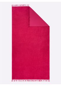 wäschepur unisex Hamamdoek in pink ,maat 100 x 200 cm, Witt, 100% Katoen