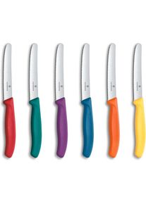 Victorinox set 6 coltello tavola nuovi colori, dentato punta tonda