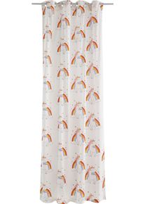 Lüttenhütt Lüttenhütt Gardine »EINHORN« Ösen 1 Stk. tlg. Kindergardine, Einhorn, Regenbogen, einseitig bedruckt in weiß