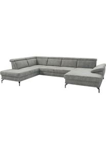 Sit & More Sit&More Wohnlandschaft »Scorpio U-Form« inklusive Sitztiefenverstellung in grau, Größe B/H/T: 353 cm x 85 cm x 236 cm